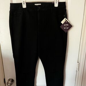 AVA & VIV BLACK SKINNY JEGGINGS SIZE 16W